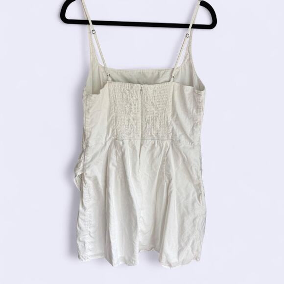 Abercrombie & Fitch White Linen Wrap Minj Dress size L - Picture 2 of 4